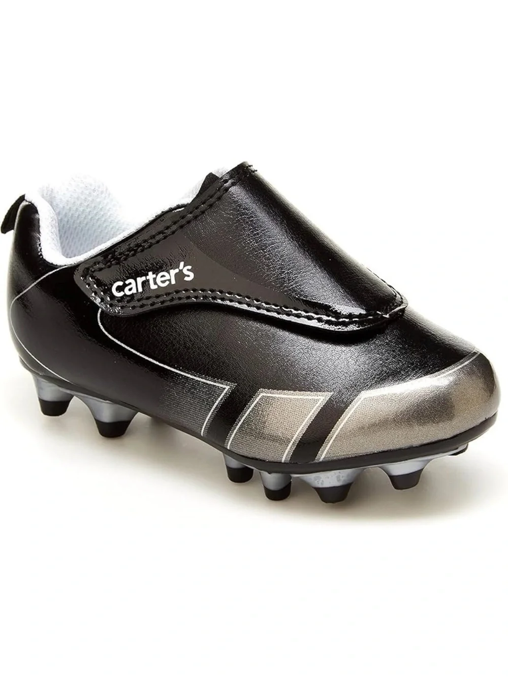 Carter’s black & silver soccer cleats, 8